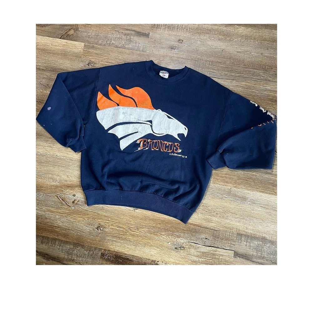 Vintage 1991 Denver Broncos NFL Fan-Made Crewneck